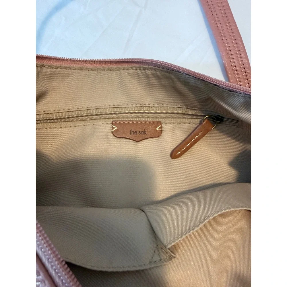 The Sak Sequoia Hobo Bag Dusty Rose Pink Pebbled Leather Shoulder Bag Purse